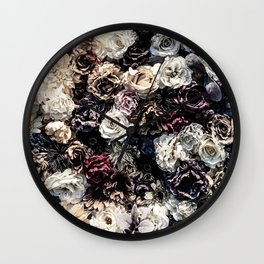 Flower Wall // Desaturated Vintage Floral Accent Background Jaw Dropping Decoration Wall Clock