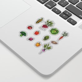 Vegetable Garden - Summer Pattern With Colorful Veggies Sticker