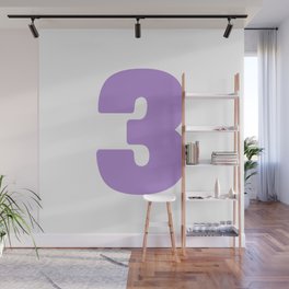 3 (Lavender & White Number) Wall Mural