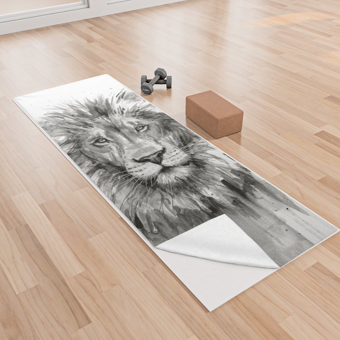 Lion Watercolor Yoga Towel