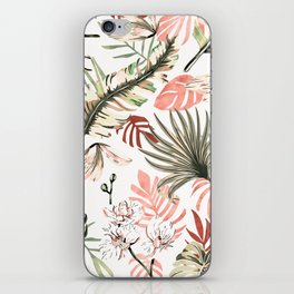 Pastel tropical wild illustration iPhone Skin