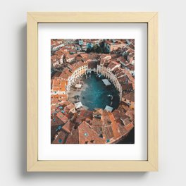 Historical center of Lucca | Tuscany, Italy | Travel Photography Drone  Recessed Framed Print