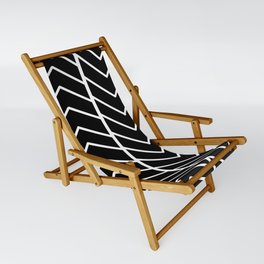 Black and white herringbone pattern Sling Chair