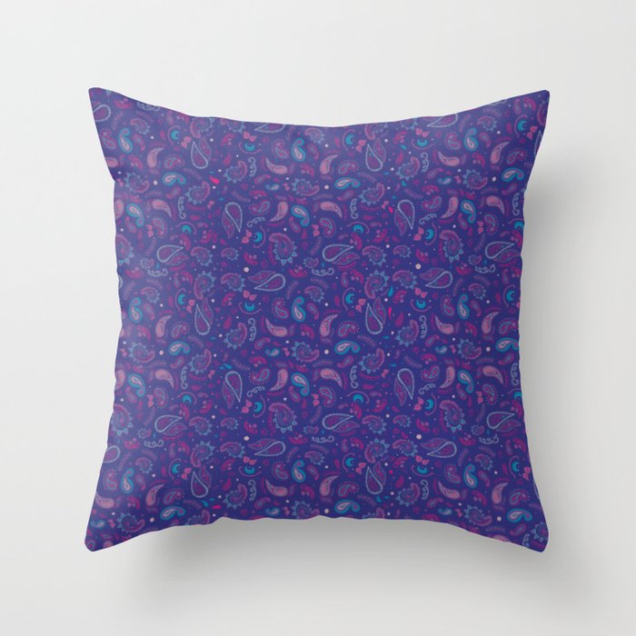 Purple Haze Paisley Pattern Large Throw Pillow