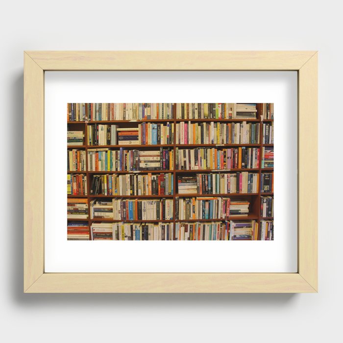 Bookshelf Books Library Bookworm Reading Recessed Framed Print