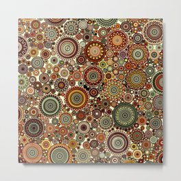 Decorative Circle design in Browns and greens Metal Print | Ink, Pattern, Browns, Burgundy, Green, Decorativecircles, Pop Art, Graphicdesign, Watercolor, Circledesign 