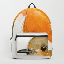 Red Robin Bird Bobin Along Backpack | Bereavement, Garden, Robin, Mourning, Painting, Xmas, Love, Orange, Wildlife, Pretty 