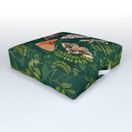 Moths and dragonfly Outdoor Floor Cushion