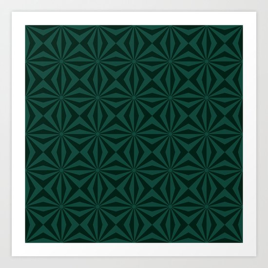 Sunbeams in Green tiled Art Print