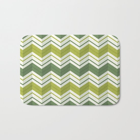 CHEVRON STRIPES - AVOCADO Bath Mat