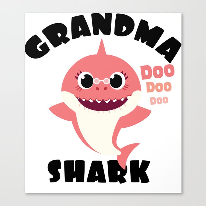 Grandma Shark design Gift - Cute Baby Shark Matching Family Canvas Print
