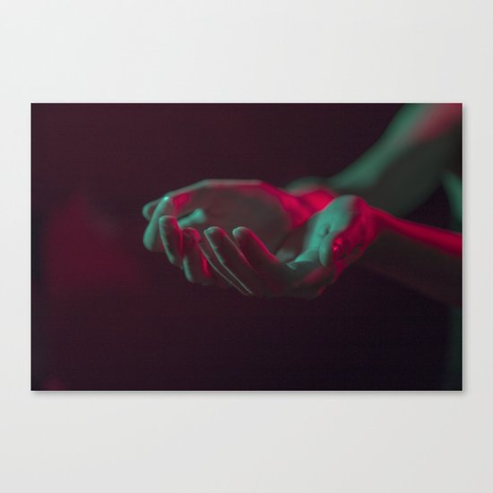 Neon Hands Canvas Print