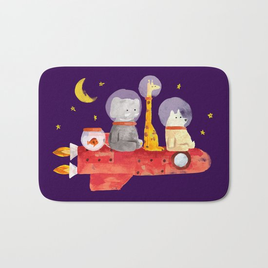 Let's All Go To Mars Bath Mat
