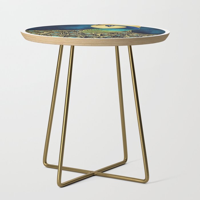 Golden Peacock Side Table