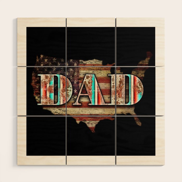 Dad US map Vintage Fathersday 2022 gifts Wood Wall Art