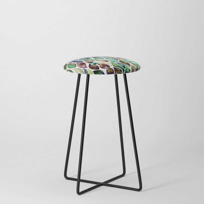 Purple Fire Leaves Counter Stool