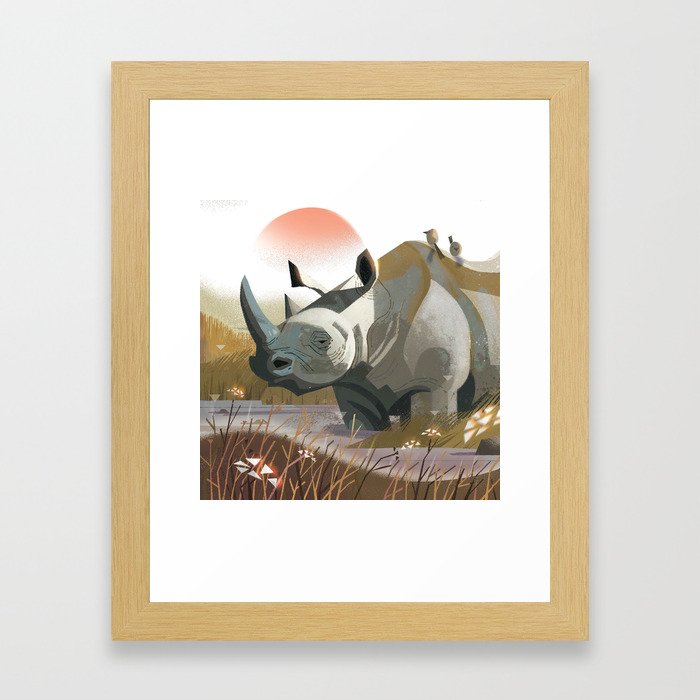 Black Rhino Framed Art Print