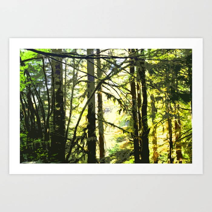 Forest Scene block out Art Print