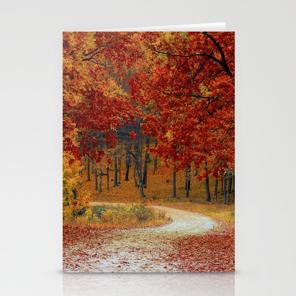 Red Autumn Stationery Cards