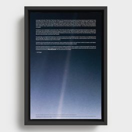 Pale Blue Dot — Voyager 1 (2020 rev.), quote Framed Canvas