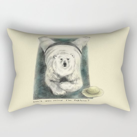 Don't you mind I'm topless? // polar bear Rectangular Pillow