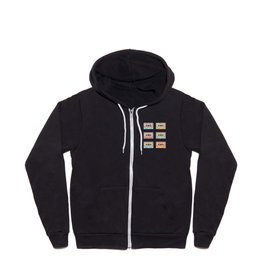 Retro Music Tapes, Audio Cassette and Daisy Zip Hoodie