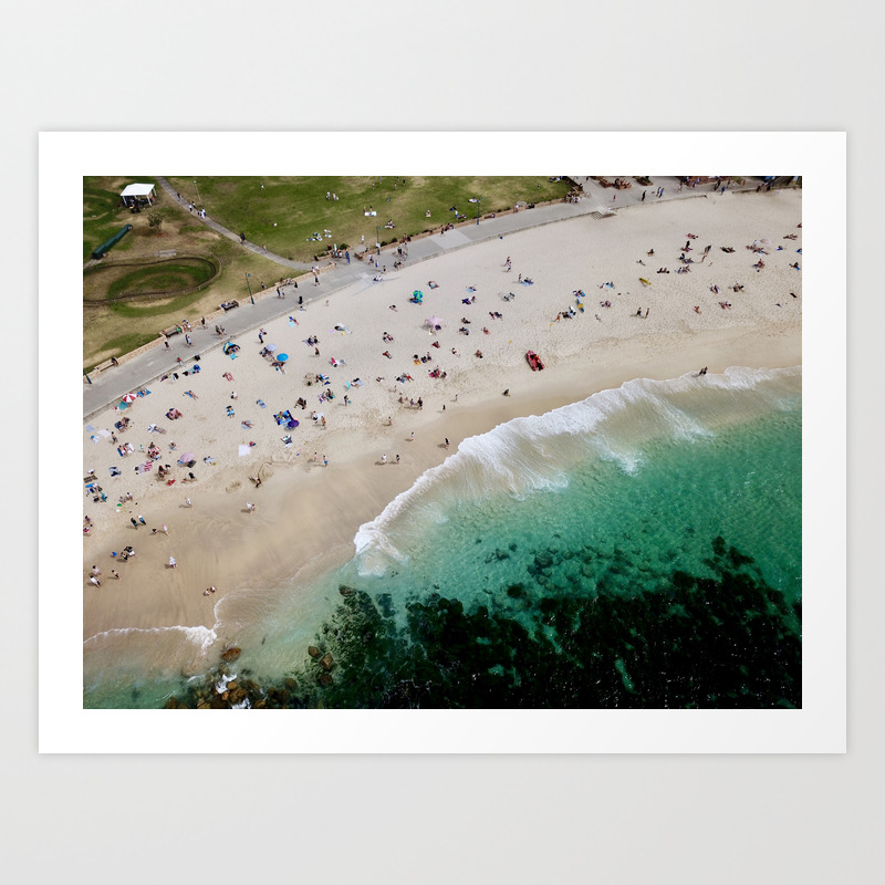 An Aerial Shot Of Bronte Beach In Sydney Australia Art Print By