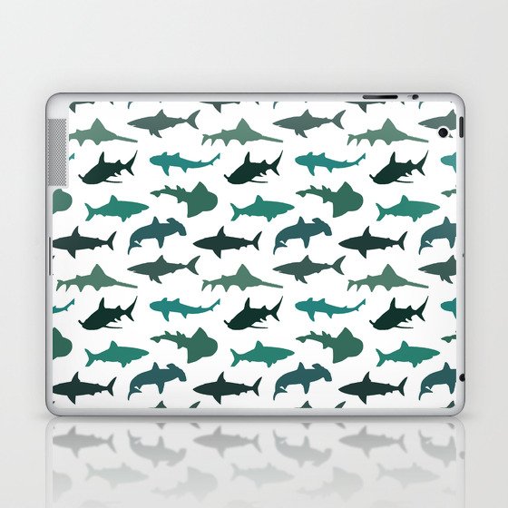 Green Sharks Laptop & iPad Skin