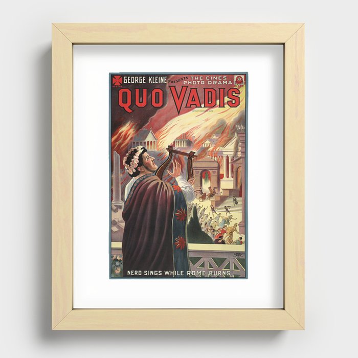 Quo Vadis Nero Sings While Rome Burns Old Movie  Recessed Framed Print