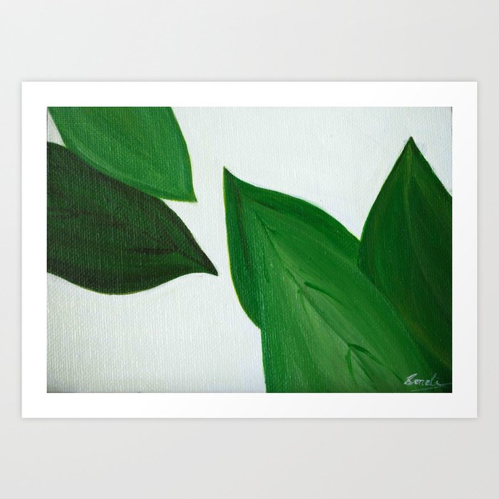 Green leaves Art Print
