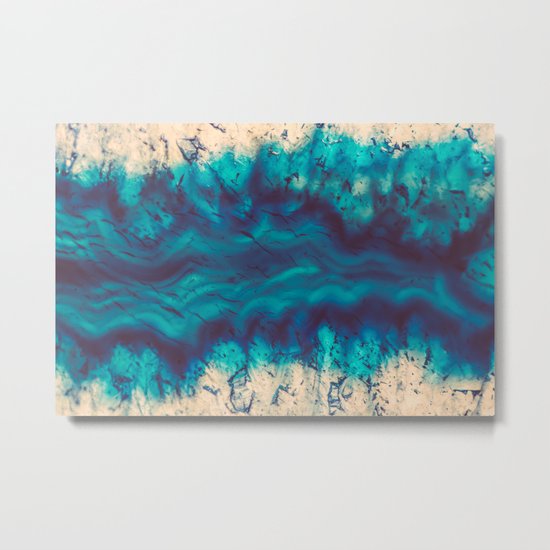Blue Agate River of Earth Metal Print