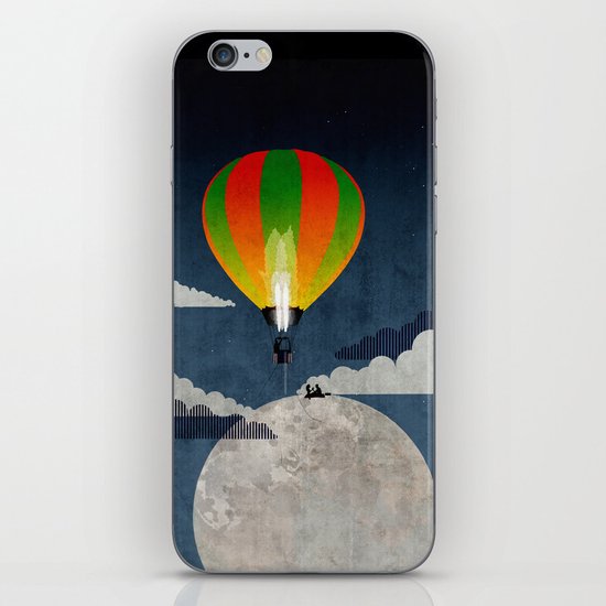 Picnic in a Balloon on the Moon iPhone & iPod Skin