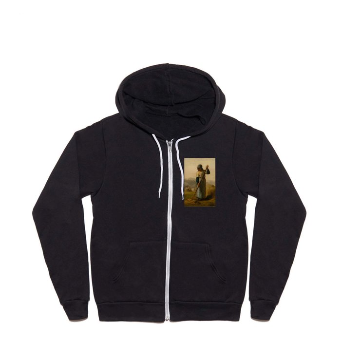 Jean-François Millet "Woman with a Rake" Full Zip Hoodie