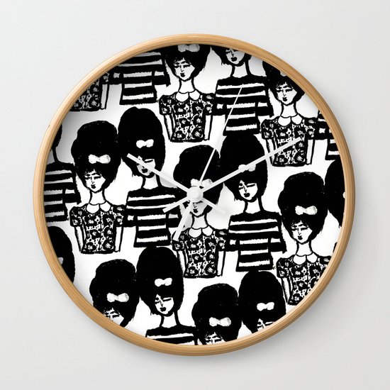 Bouffant Girls Wall Clock