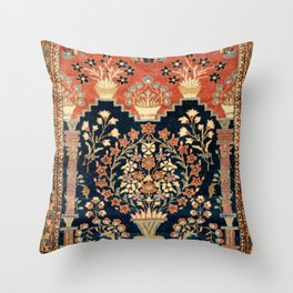 Kashan Poshti  Antique Central Persian Rug Print Throw Pillow