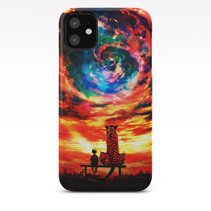 Calvin And Hobbes With Nebula Iphone Case By Desisusanti Society6
