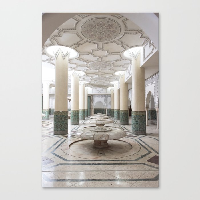 Hall of Ablution - Hassan II Mosque Interior - Casablanca, Morocco Canvas Print