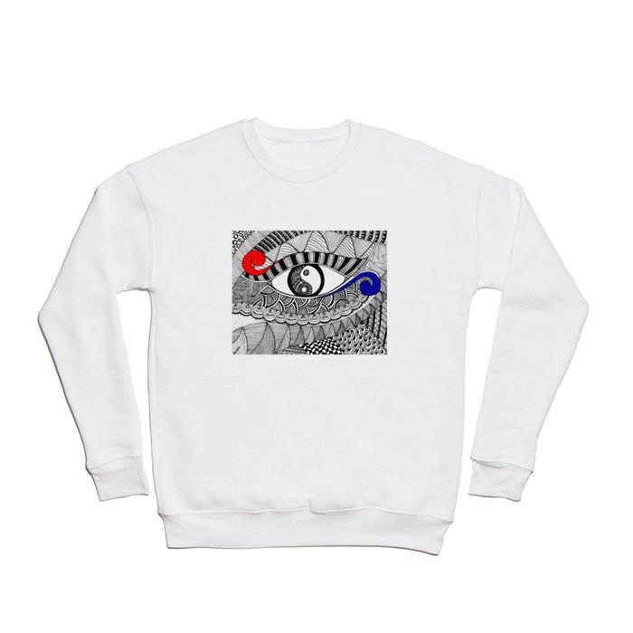 Yin Yang Eye Zentangle art Crewneck Sweatshirt