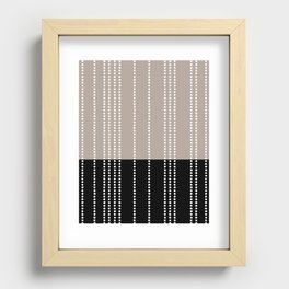 Ethnic Spotted Stripes, Mocha and Black Recessed Framed Print