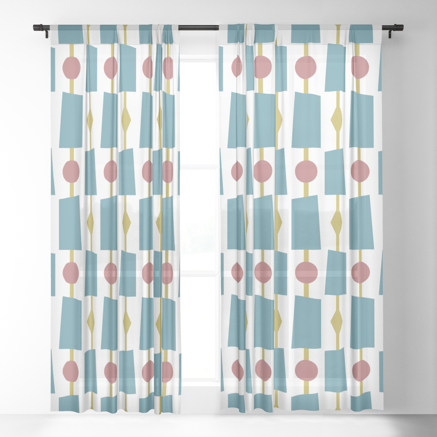 Mid Century Modern Retro Trellis Pattern In Muted Jewel Tones