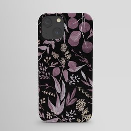 Eucalyptus Pink and black iPhone Case