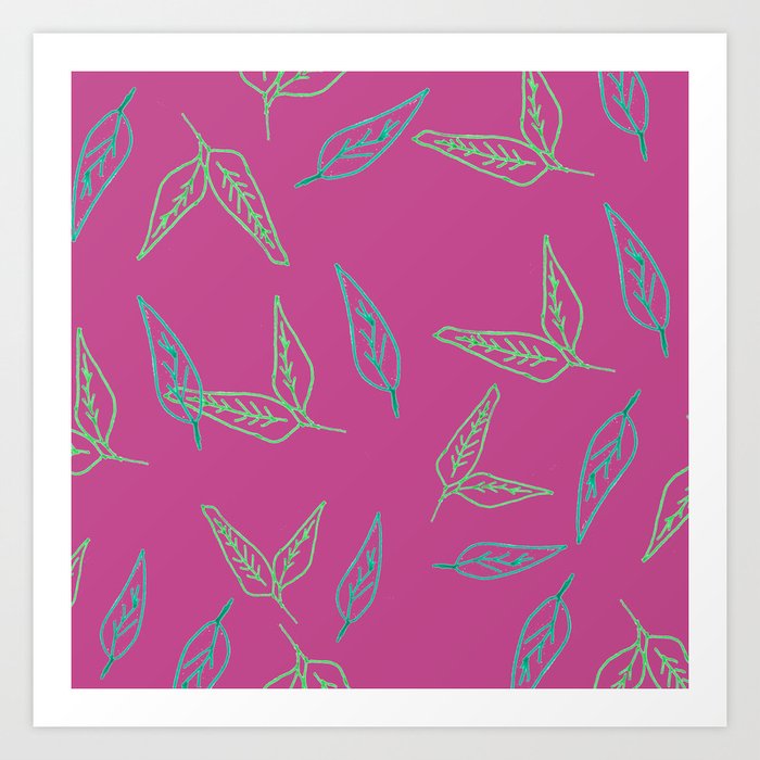 Leafy: Purple Art Print