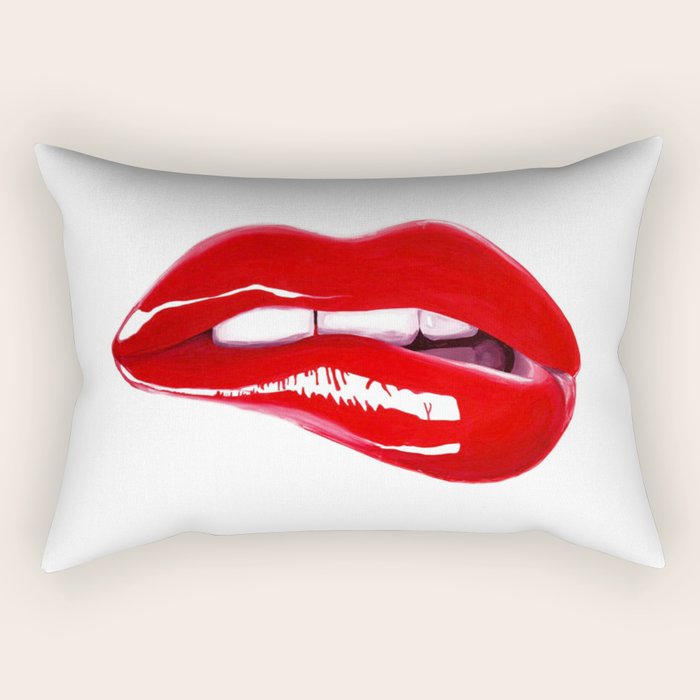 red lips cushion