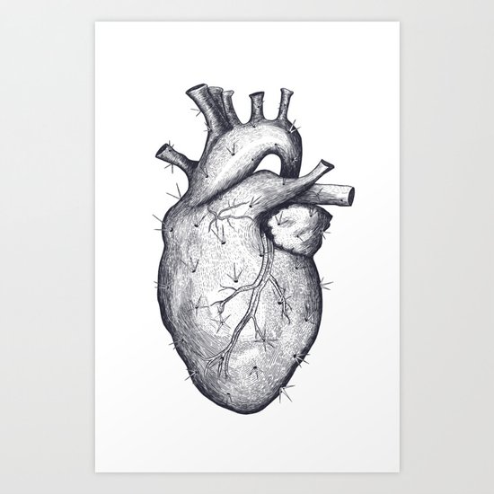 Cactus heart Art Print
