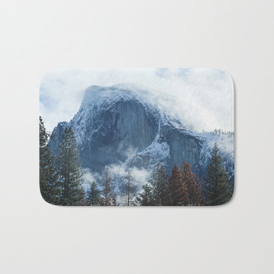 Ice-capped Half Dome at Sunrise | Yosemite National Park, California Bath Mat