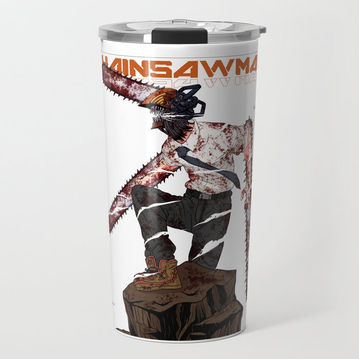 Chainsawman - Denji, fanart/fanmade from anime, illustration with urban graphic design Travel Mug