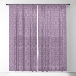 Thistle Outline on Purple Sheer Curtain