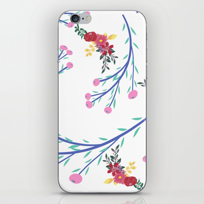 Abstract flower pattern with white background. iPhone Skin