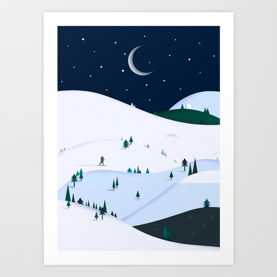 Winter night Art Print