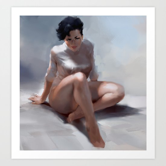 White Shirt Art Print